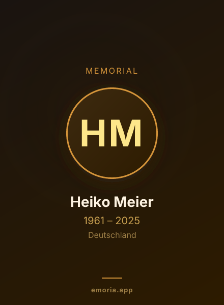 Memorial portrait of Heiko Meier