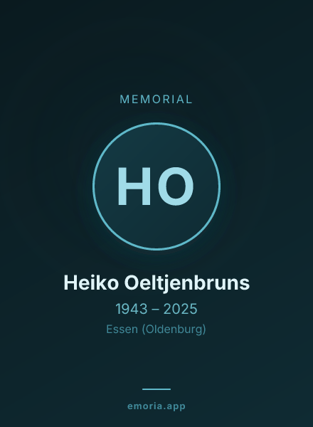 Memorial portrait of Heiko Oeltjenbruns
