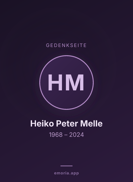 Gedenkportrait von Heiko Peter Melle