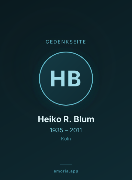 Gedenkportrait von Heiko R. Blum