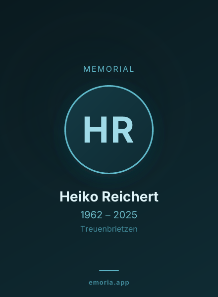 Memorial portrait of Heiko Reichert