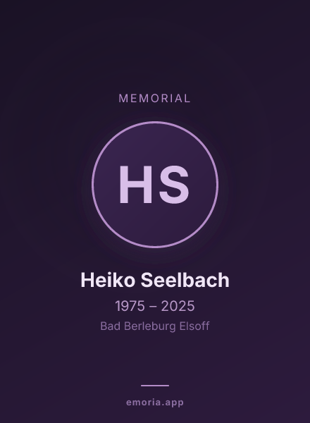 Memorial portrait of Heiko Seelbach