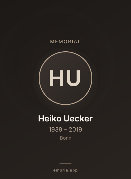 Memorial portrait of Heiko Uecker