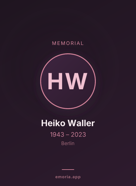Memorial portrait of Heiko Waller