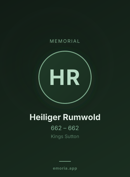 Memorial portrait of Heiliger Rumwold