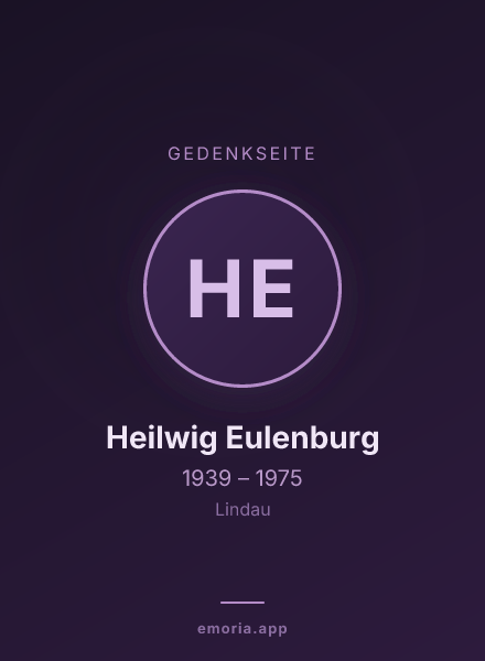 Gedenkportrait von Heilwig Eulenburg