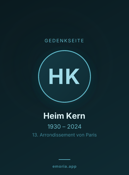 Gedenkportrait von Heim Kern
