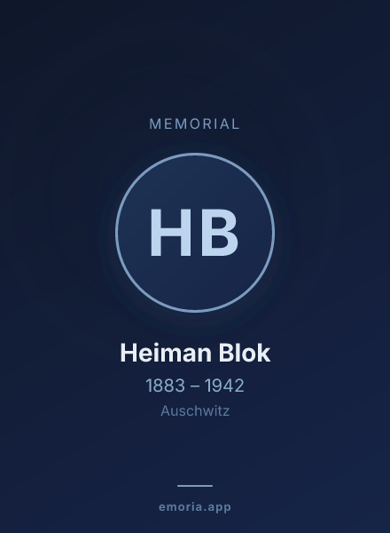 Memorial portrait of Heiman Blok