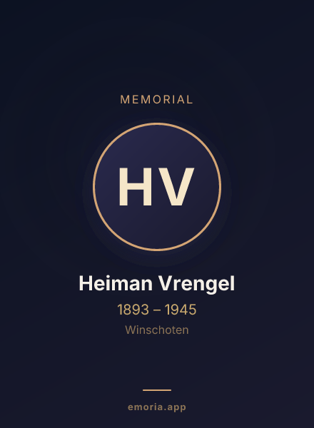 Memorial portrait of Heiman Vrengel