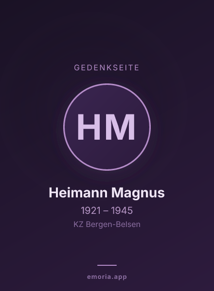 Gedenkportrait von Heimann Magnus