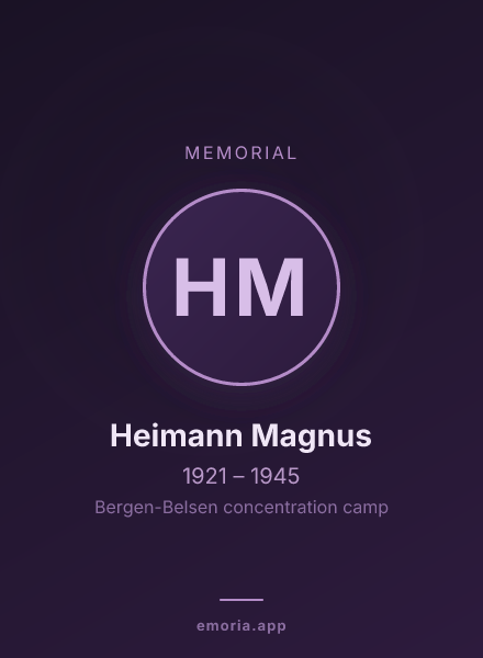 Memorial portrait of Heimann Magnus