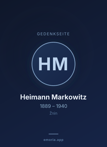 Gedenkportrait von Heimann Markowitz