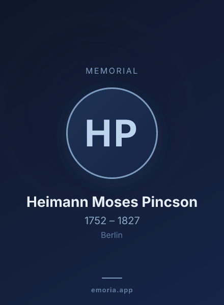 Memorial portrait of Heimann Moses Pincson
