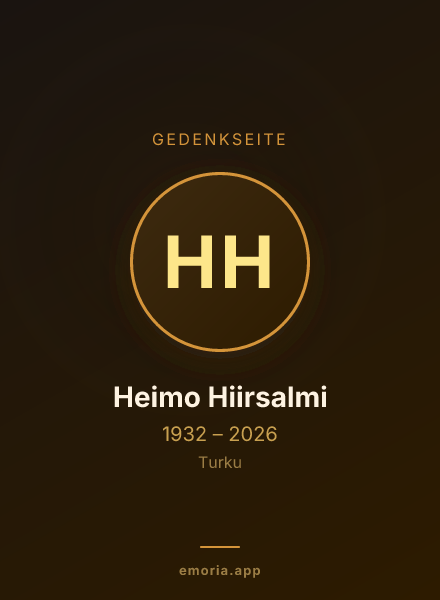 Gedenkportrait von Heimo Hiirsalmi