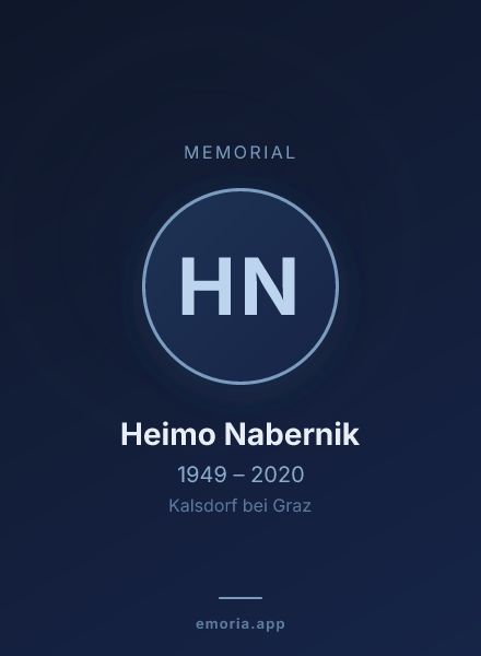 Memorial portrait of Heimo Nabernik