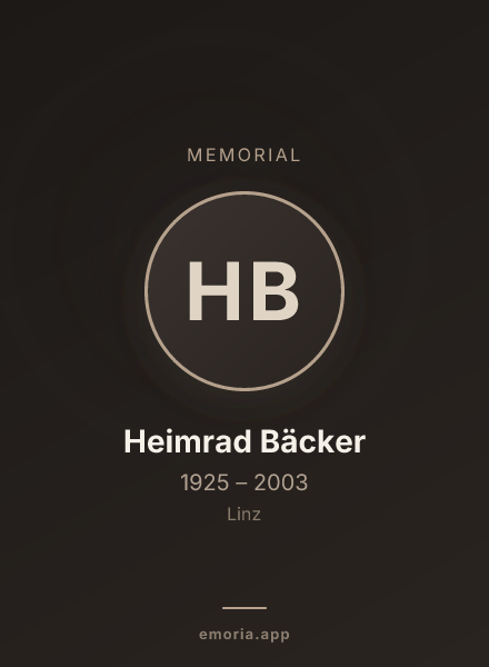 Memorial portrait of Heimrad Bäcker