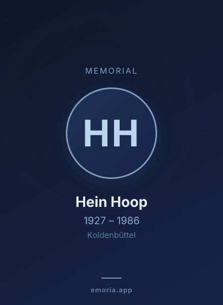 Memorial portrait of Hein Hoop