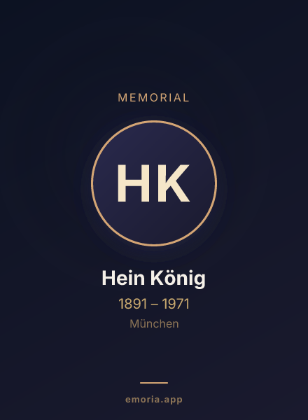 Memorial portrait of Hein König