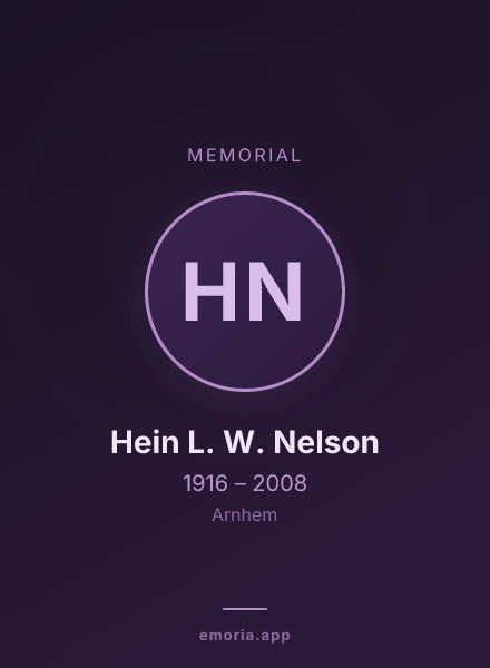 Memorial portrait of Hein L. W. Nelson
