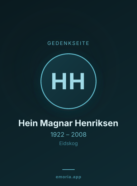 Gedenkportrait von Hein Magnar Henriksen