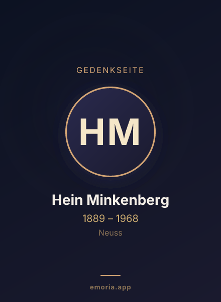 Gedenkportrait von Hein Minkenberg