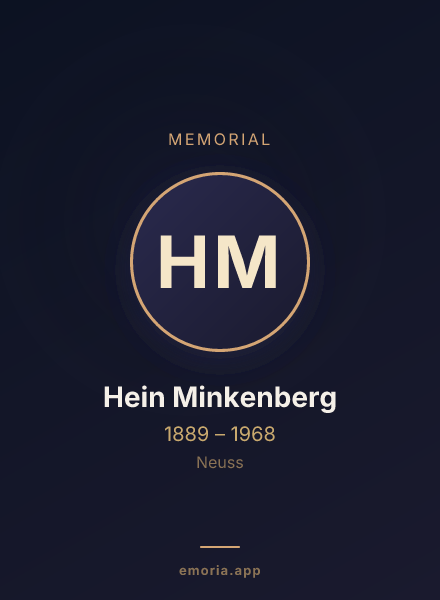 Memorial portrait of Hein Minkenberg