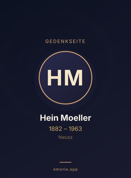 Gedenkportrait von Hein Moeller