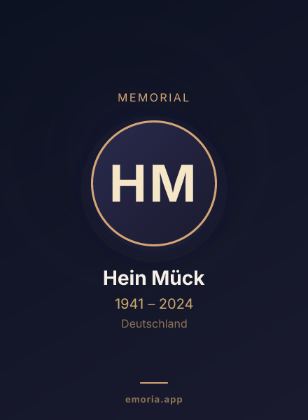Memorial portrait of Hein Mück