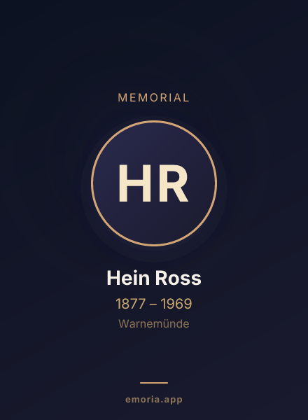 Memorial portrait of Hein Ross