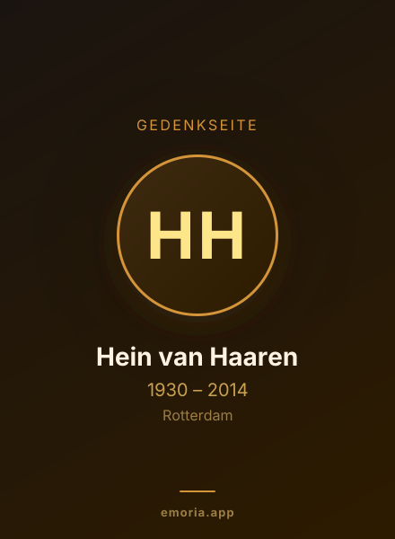 Gedenkportrait von Hein van Haaren