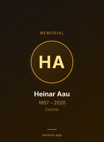 Memorial portrait of Heinar Aau