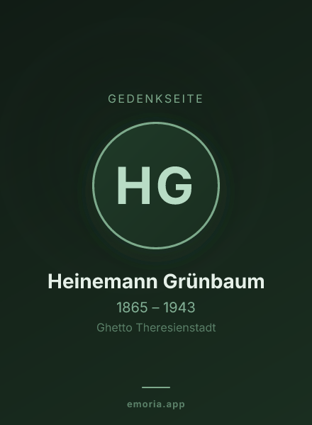 Gedenkportrait von Heinemann Grünbaum