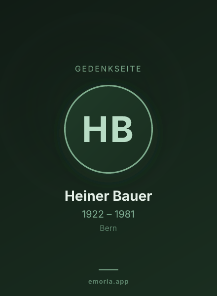 Gedenkportrait von Heiner Bauer