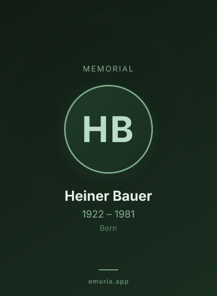 Memorial portrait of Heiner Bauer