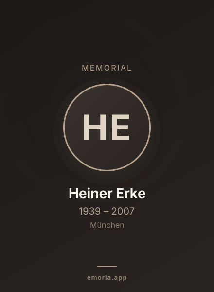 Memorial portrait of Heiner Erke