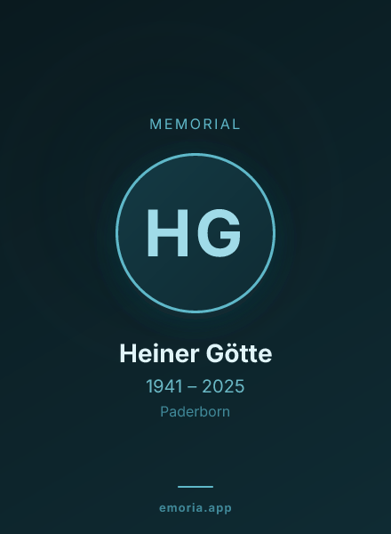 Memorial portrait of Heiner Götte