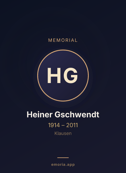 Memorial portrait of Heiner Gschwendt
