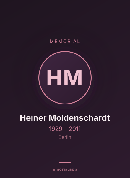 Memorial portrait of Heiner Moldenschardt