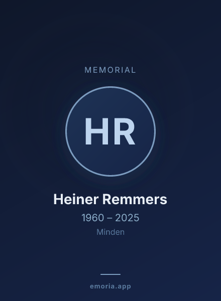Memorial portrait of Heiner Remmers
