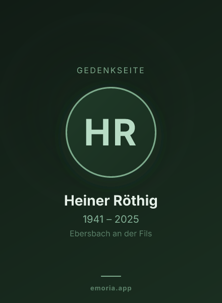 Gedenkportrait von Heiner Röthig