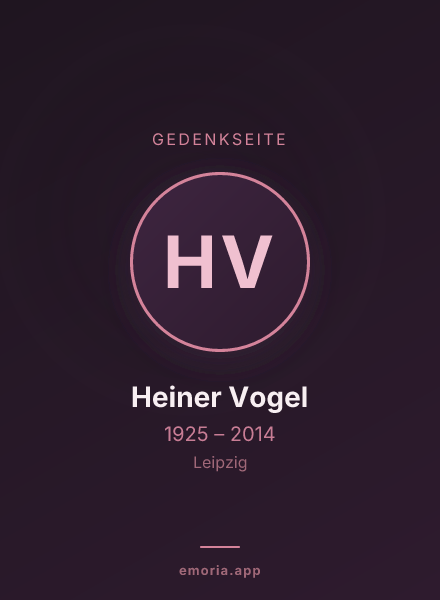 Gedenkportrait von Heiner Vogel
