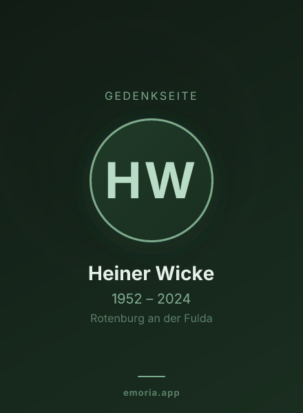 Gedenkportrait von Heiner Wicke