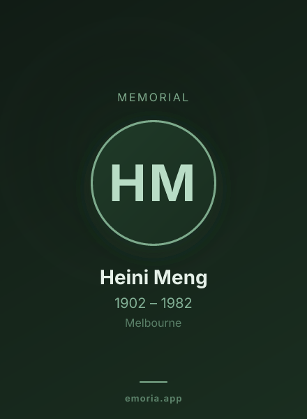 Memorial portrait of Heini Meng