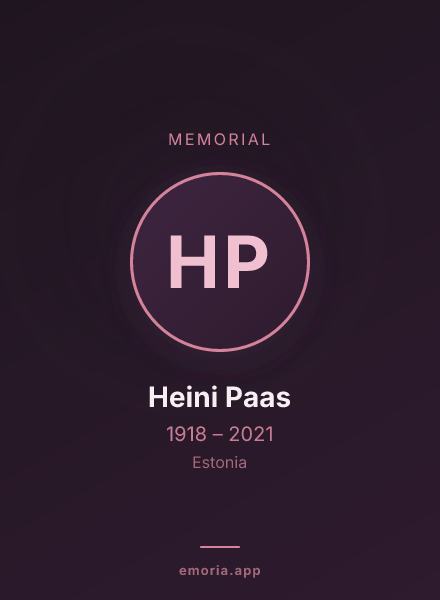 Memorial portrait of Heini Paas