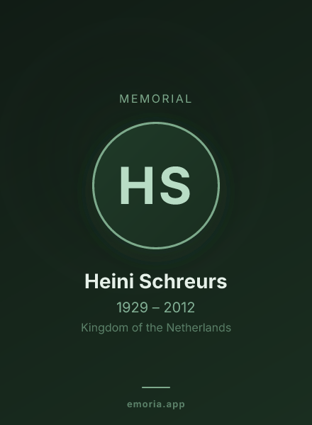 Memorial portrait of Heini Schreurs