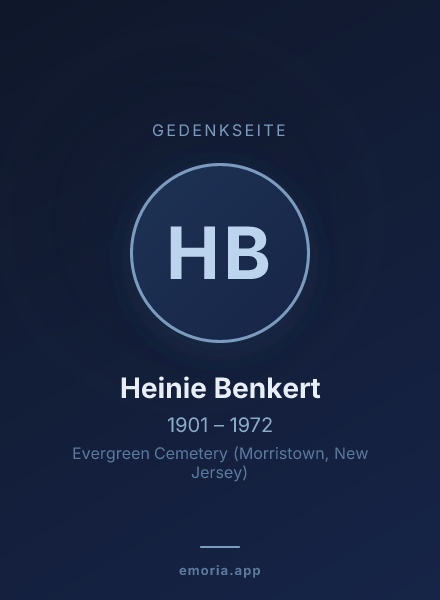 Gedenkportrait von Heinie Benkert