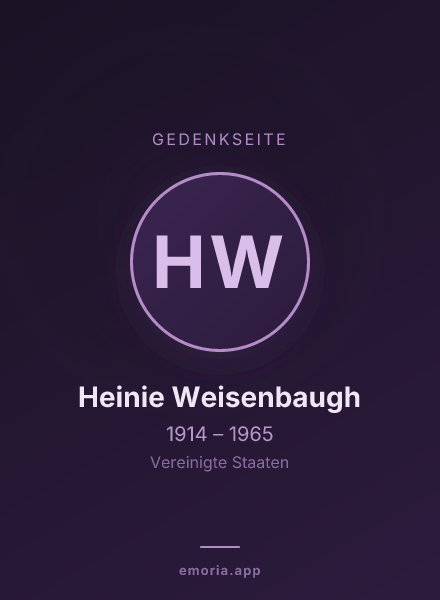 Gedenkportrait von Heinie Weisenbaugh