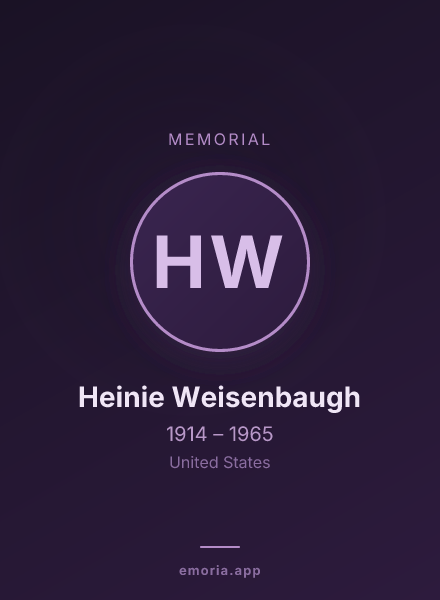 Memorial portrait of Heinie Weisenbaugh