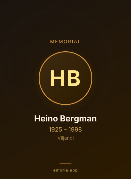 Memorial portrait of Heino Bergman