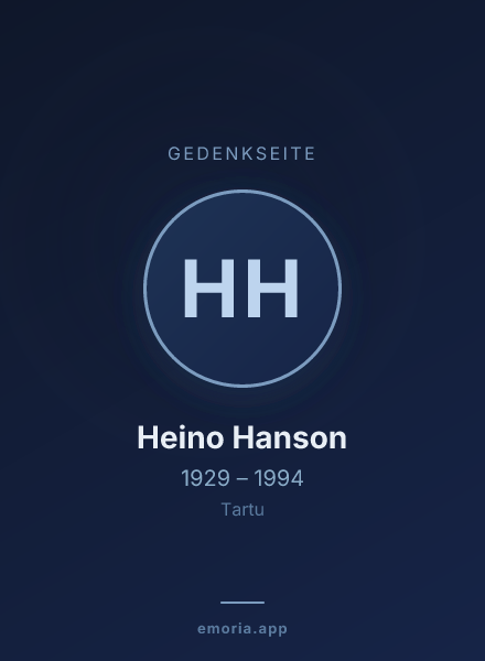 Gedenkportrait von Heino Hanson